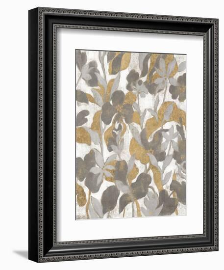 Painted Tropical Screen II Gray Gold Crop-Silvia Vassileva-Framed Art Print