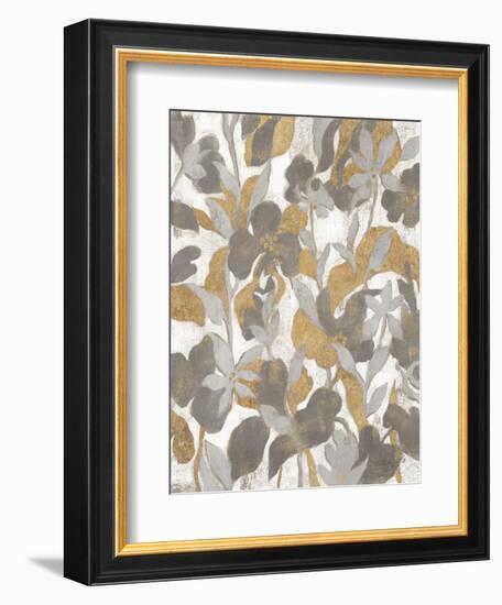 Painted Tropical Screen II Gray Gold Crop-Silvia Vassileva-Framed Art Print