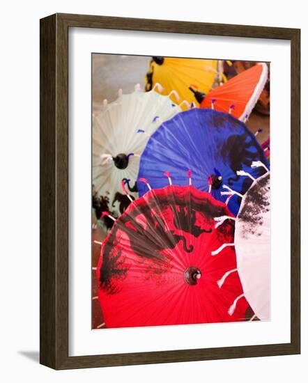 Painted Umbrellas, Bo Sang, Thailand-Kristin Piljay-Framed Photographic Print