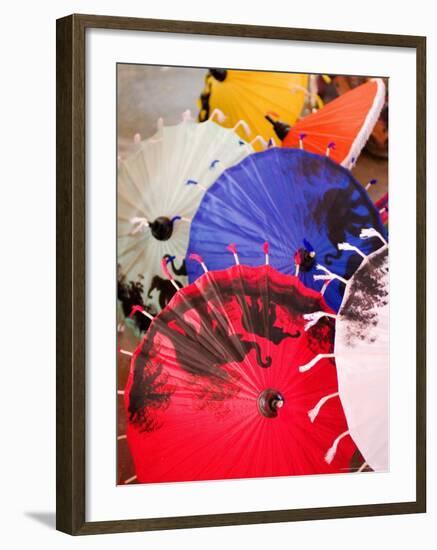 Painted Umbrellas, Bo Sang, Thailand-Kristin Piljay-Framed Photographic Print