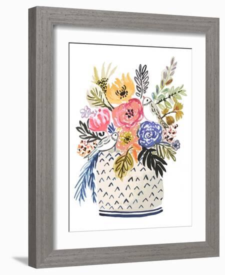 Painted Vase of Flowers II-Karen Fields-Framed Art Print
