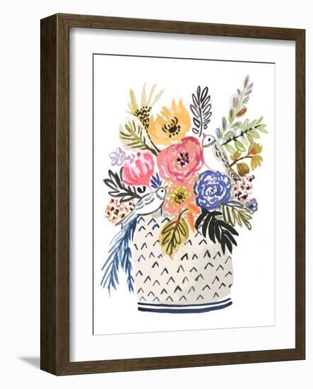 Painted Vase of Flowers II-Karen Fields-Framed Art Print