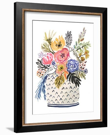 Painted Vase of Flowers II-Karen Fields-Framed Art Print
