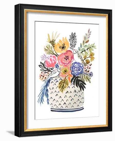 Painted Vase of Flowers II-Karen Fields-Framed Art Print