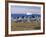 Painted Village Houses in Front of Icebergs in Disko Bay, West Coast, Greenland-Anthony Waltham-Framed Photographic Print