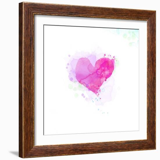 Painted Watercolor Heart-lozas-Framed Premium Giclee Print