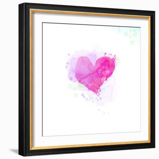 Painted Watercolor Heart-lozas-Framed Premium Giclee Print