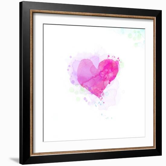 Painted Watercolor Heart-lozas-Framed Art Print