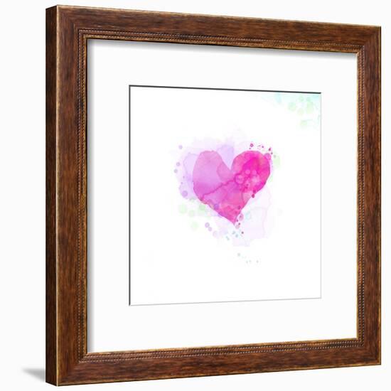 Painted Watercolor Heart-lozas-Framed Art Print