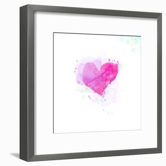 Painted Watercolor Heart-lozas-Framed Art Print
