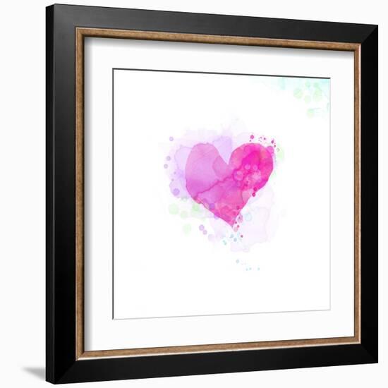 Painted Watercolor Heart-lozas-Framed Art Print