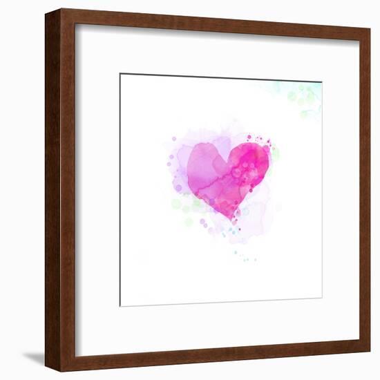 Painted Watercolor Heart-lozas-Framed Art Print