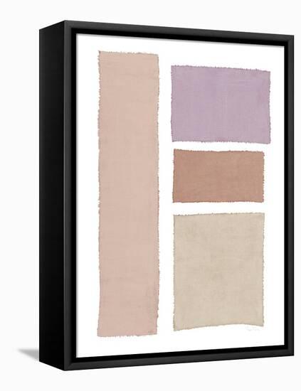 Painted Weaving III on White Blush-Piper Rhue-Framed Stretched Canvas