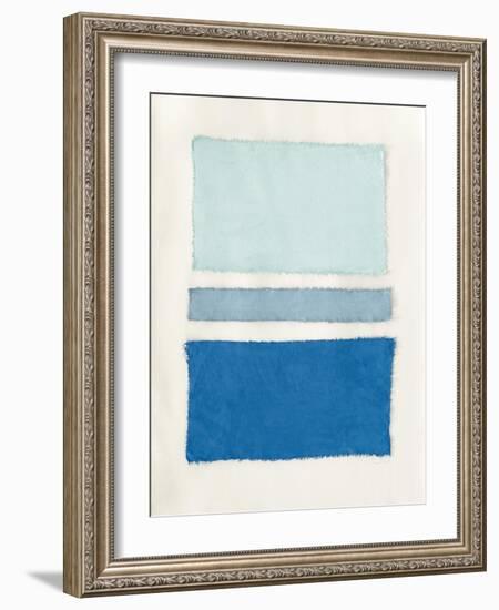 Painted Weaving V Pacific Blue-Piper Rhue-Framed Art Print