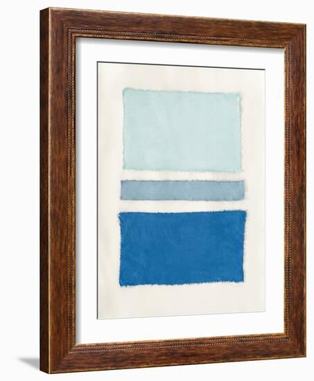 Painted Weaving V Pacific Blue-Piper Rhue-Framed Art Print