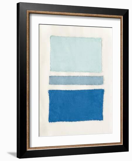 Painted Weaving V Pacific Blue-Piper Rhue-Framed Art Print