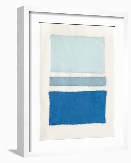 Painted Weaving V Pacific Blue-Piper Rhue-Framed Art Print