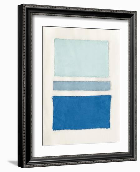 Painted Weaving V Pacific Blue-Piper Rhue-Framed Art Print