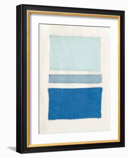 Painted Weaving V Pacific Blue-Piper Rhue-Framed Art Print