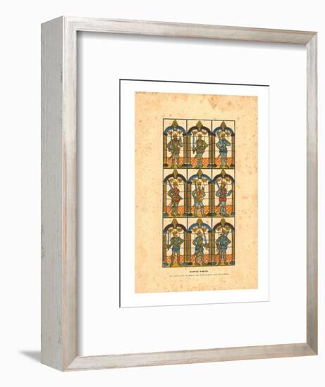 'Painted Window.Two Saxon Earls of Mercia, and Seven Norman Earls of Chester', c1845-Unknown-Framed Giclee Print