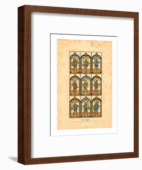 'Painted Window.Two Saxon Earls of Mercia, and Seven Norman Earls of Chester', c1845-Unknown-Framed Giclee Print