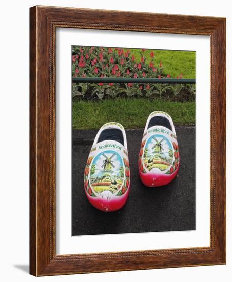 Painted Wooden Shoe, Keukenhof Gardens, Lisse, Netherlands-Adam Jones-Framed Photographic Print