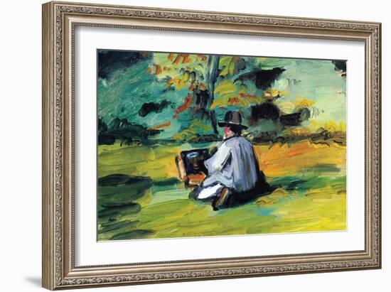 Painter At Work-Paul Cézanne-Framed Art Print