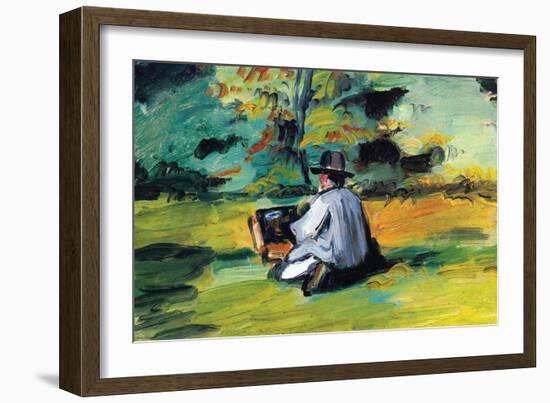 Painter At Work-Paul Cézanne-Framed Art Print