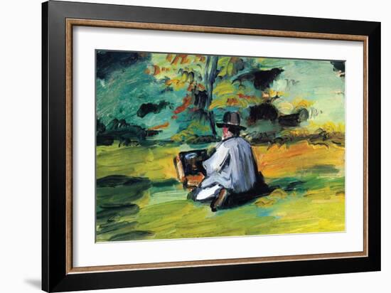 Painter At Work-Paul Cézanne-Framed Art Print