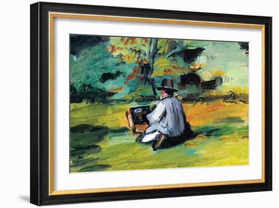 Painter At Work-Paul Cézanne-Framed Art Print