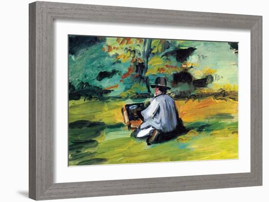 Painter at Work-Paul C?zanne-Framed Art Print