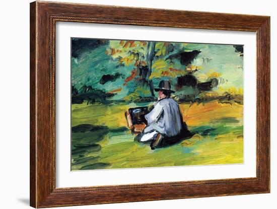 Painter at Work-Paul C?zanne-Framed Art Print