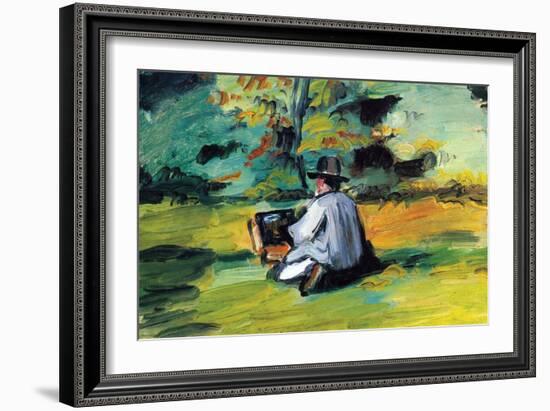 Painter at Work-Paul C?zanne-Framed Art Print