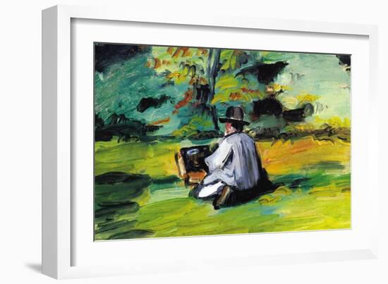 Painter At Work-Paul Cézanne-Framed Art Print