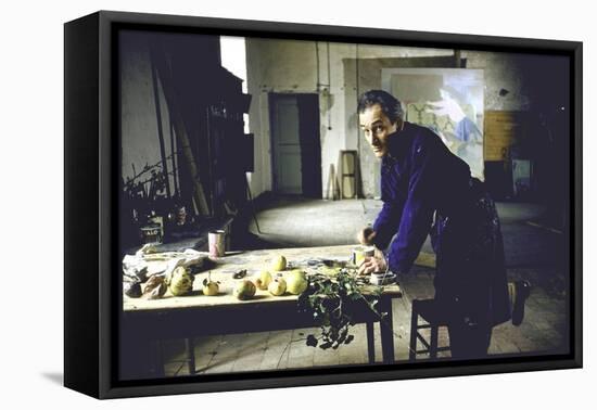 Painter Balthus at Work in His Studio in the Chateau de Chassy-Loomis Dean-Framed Premier Image Canvas