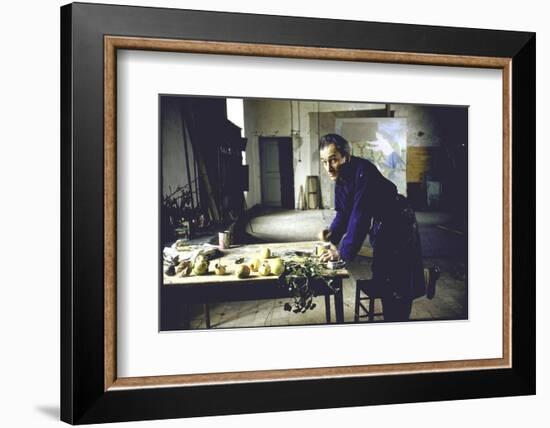 Painter Balthus at Work in His Studio in the Chateau de Chassy-Loomis Dean-Framed Photographic Print