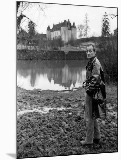 Painter Balthus Standing Outside Chateau de Chassy, Studio in Morvan, 200 Miles Southwest of Paris-Loomis Dean-Mounted Premium Photographic Print