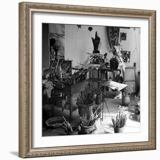 Painter Georges Braque's Studio-David Scherman-Framed Photographic Print