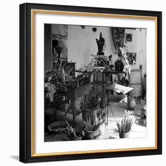 Painter Georges Braque's Studio-David Scherman-Framed Photographic Print