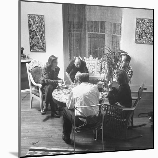 Painter Jackson Pollock Visiting with Guests-Martha Holmes-Mounted Premium Photographic Print