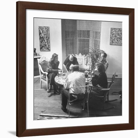Painter Jackson Pollock Visiting with Guests-Martha Holmes-Framed Premium Photographic Print
