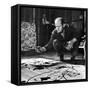 Painter Jackson Pollock Working in His Studio, Cigarette in Mouth, Dropping Paint Onto Canvas-Martha Holmes-Framed Premier Image Canvas