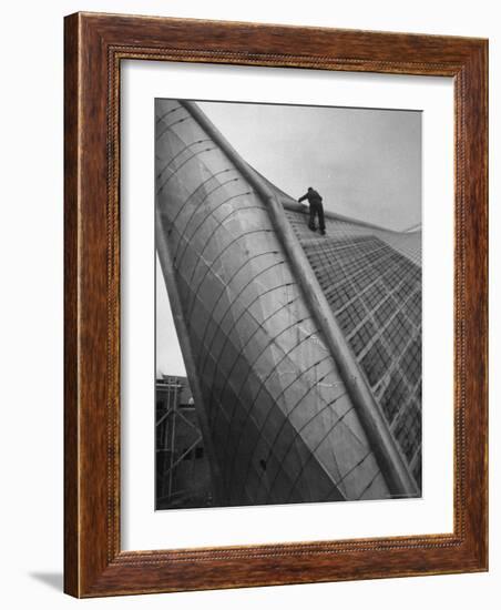 Painter on Walls of Philips Electrical Co. Exhibit, at Brussels World's Fair-Michael Rougier-Framed Photographic Print