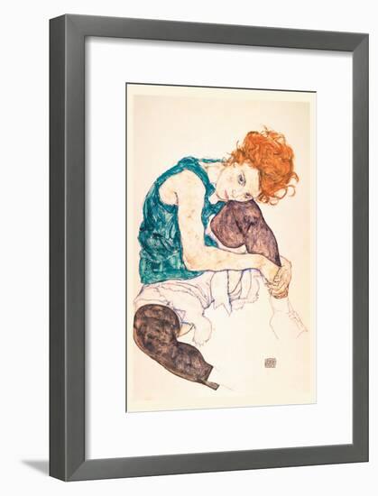 Painter's Wife, Seated-Egon Schiele-Framed Art Print