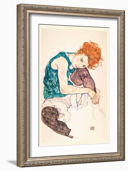 Painter's Wife, Seated-Egon Schiele-Framed Art Print