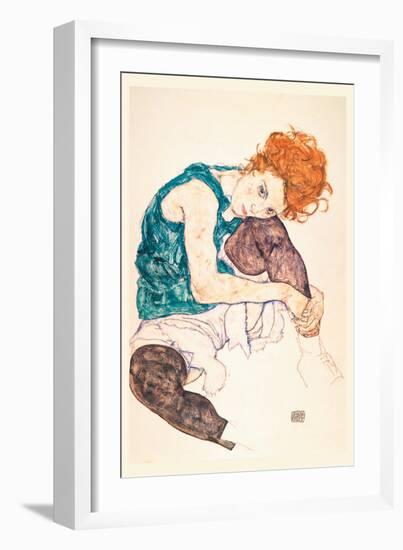 Painter's Wife, Seated-Egon Schiele-Framed Art Print