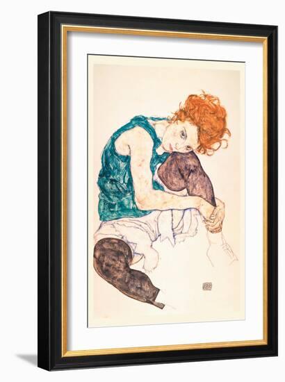 Painter's Wife, Seated-Egon Schiele-Framed Art Print