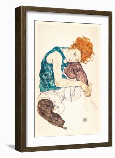 Painter's Wife, Seated-Egon Schiele-Framed Art Print