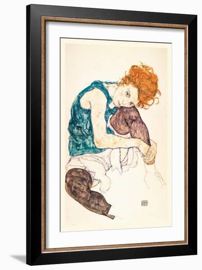 Painter's Wife, Seated-Egon Schiele-Framed Art Print