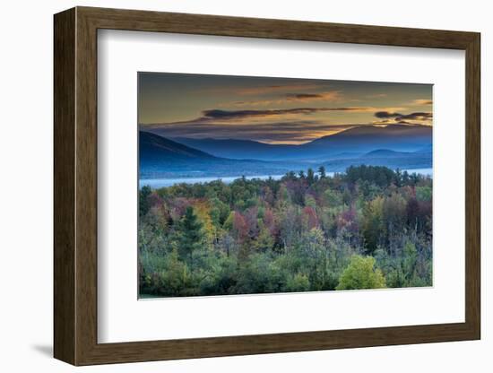 Painterly fall landscape with fog and fall foliage, Sugar Hill, White Mountains, New Hampshire-Howie Garber-Framed Photographic Print